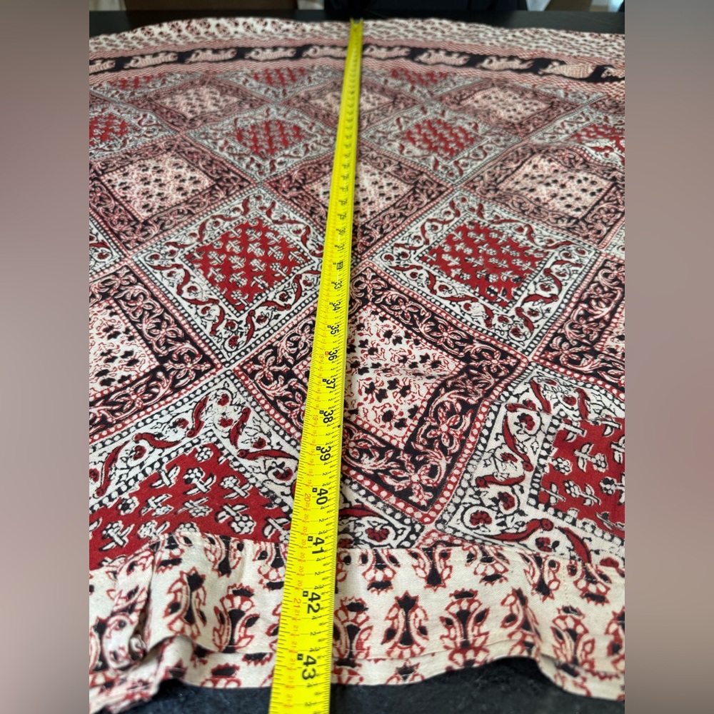 Vintage Made in India Boho Elephant Print Wrap Maxi Skirt OS - Picture 4 of 10